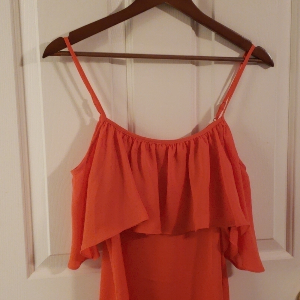 Boston Proper Cold Shoulder Ruffle Top - Picture 2 of 10
